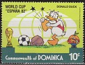 Dominica - 1982 - Walt Disney - 10 ¢ - Multicolor - Disney, Football, Naranjito - Scott 750 - Word Cup Football España'82 Naranjito Donald Duck - 0